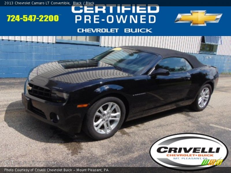 Black / Black 2013 Chevrolet Camaro LT Convertible