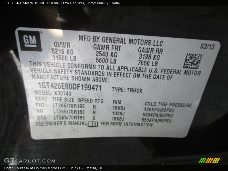 Onyx Black / Ebony 2013 GMC Sierra 3500HD Denali Crew Cab 4x4