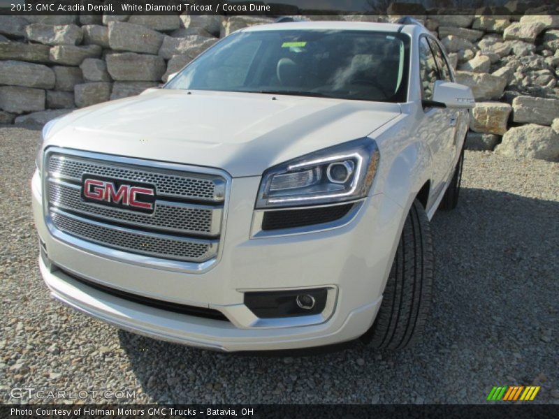 White Diamond Tricoat / Cocoa Dune 2013 GMC Acadia Denali