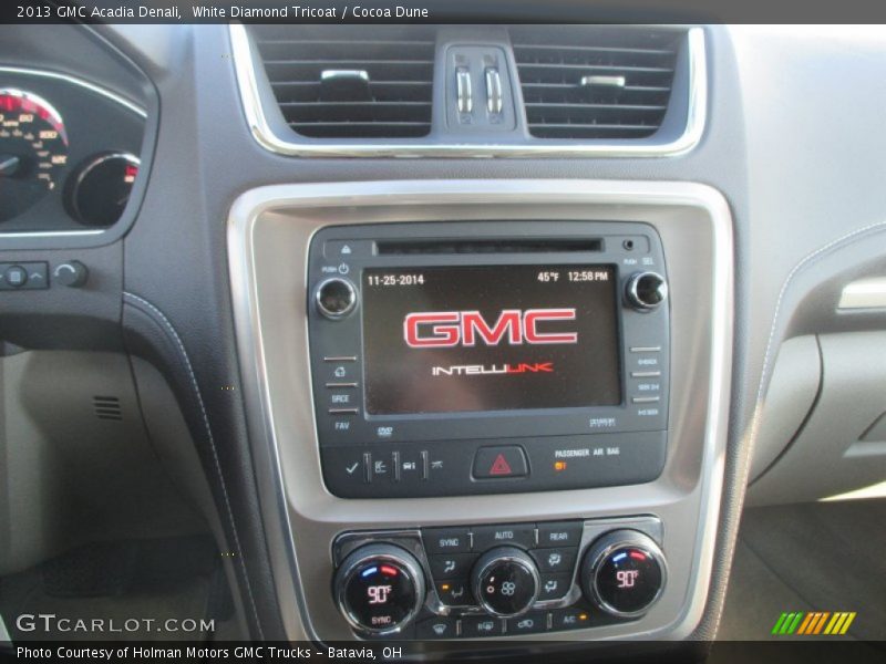 White Diamond Tricoat / Cocoa Dune 2013 GMC Acadia Denali