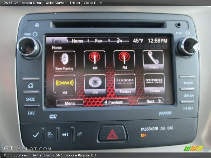 White Diamond Tricoat / Cocoa Dune 2013 GMC Acadia Denali