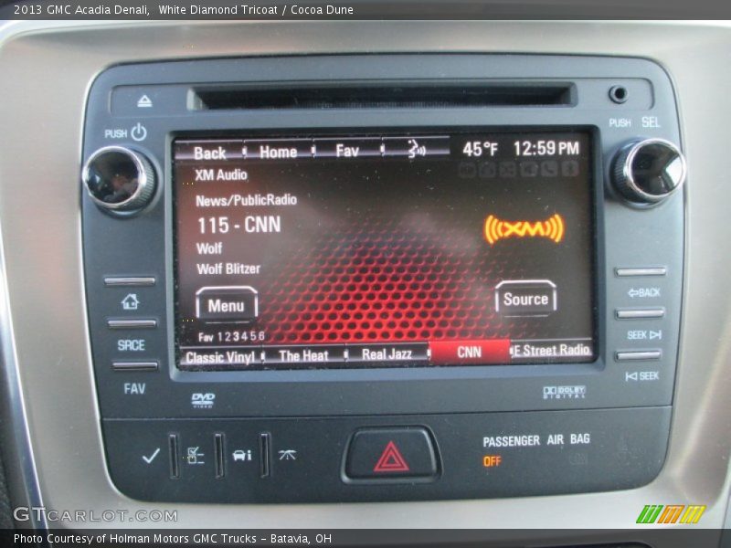 White Diamond Tricoat / Cocoa Dune 2013 GMC Acadia Denali