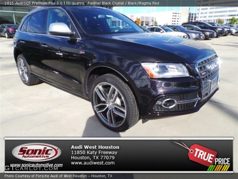 Panther Black Crystal / Black/Magma Red 2015 Audi SQ5 Premium Plus 3.0 TFSI quattro