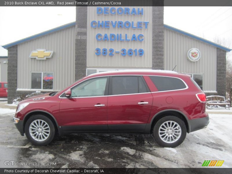 Red Jewel Tintcoat / Cashmere/Cocoa 2010 Buick Enclave CXL AWD