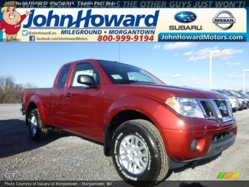 Cayenne Red / Beige 2015 Nissan Frontier SV King Cab 4x4