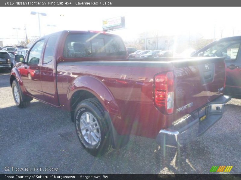 Cayenne Red / Beige 2015 Nissan Frontier SV King Cab 4x4