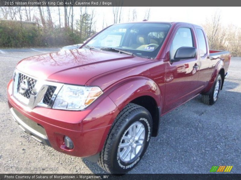 Cayenne Red / Beige 2015 Nissan Frontier SV King Cab 4x4