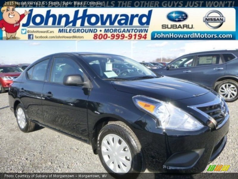 Super Black / Charcoal 2015 Nissan Versa 1.6 S Sedan