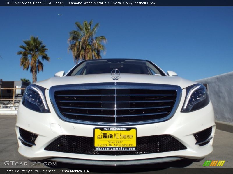 Diamond White Metallic / Crystal Grey/Seashell Grey 2015 Mercedes-Benz S 550 Sedan