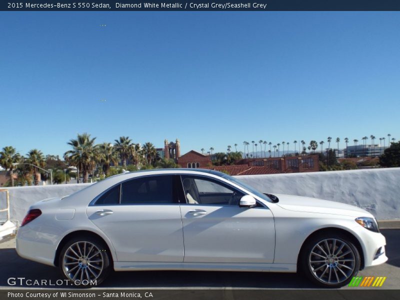 Diamond White Metallic / Crystal Grey/Seashell Grey 2015 Mercedes-Benz S 550 Sedan