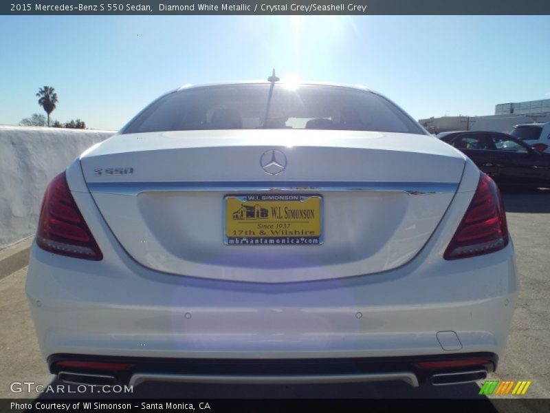 Diamond White Metallic / Crystal Grey/Seashell Grey 2015 Mercedes-Benz S 550 Sedan