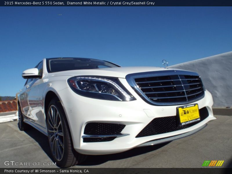 Diamond White Metallic / Crystal Grey/Seashell Grey 2015 Mercedes-Benz S 550 Sedan