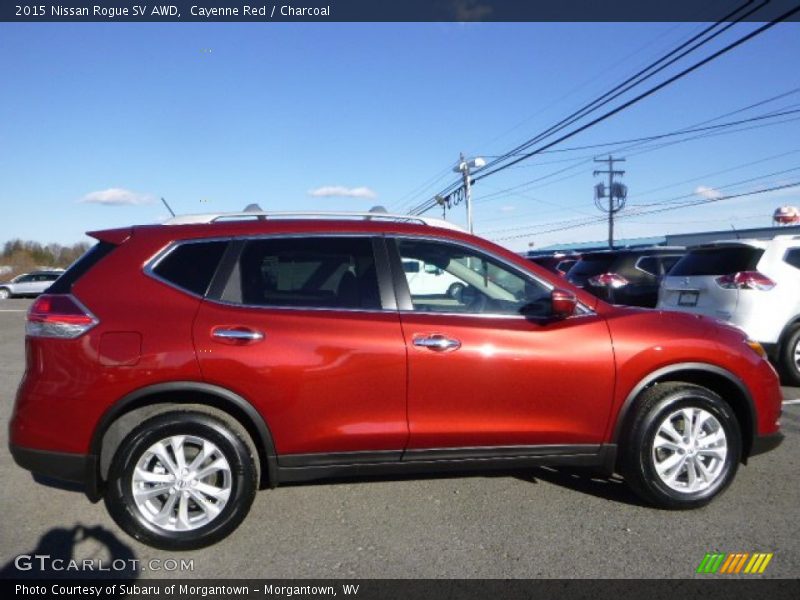 Cayenne Red / Charcoal 2015 Nissan Rogue SV AWD
