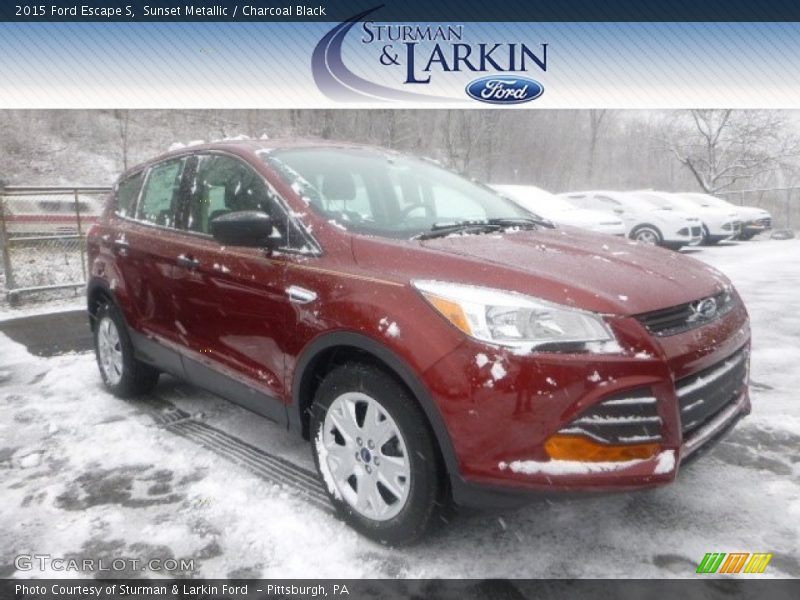 Sunset Metallic / Charcoal Black 2015 Ford Escape S