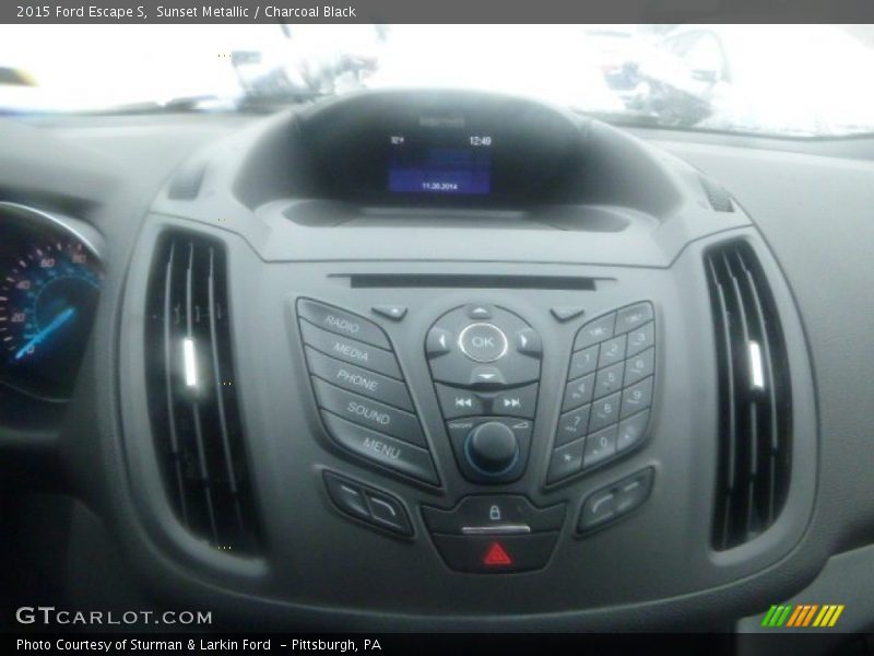 Sunset Metallic / Charcoal Black 2015 Ford Escape S