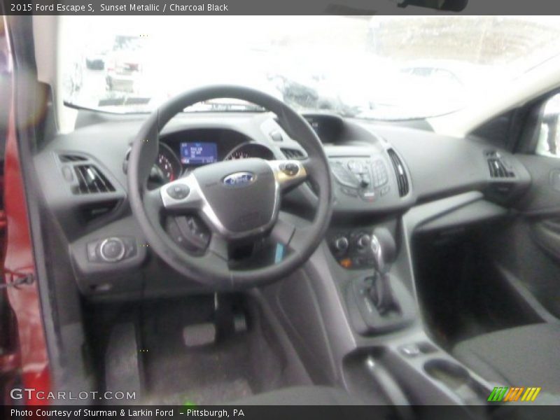 Sunset Metallic / Charcoal Black 2015 Ford Escape S