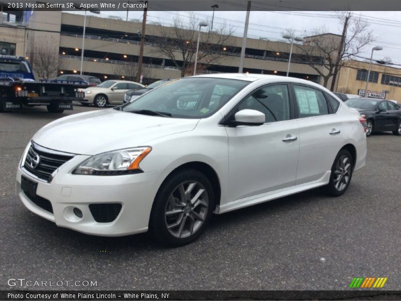 Aspen White / Charcoal 2013 Nissan Sentra SR