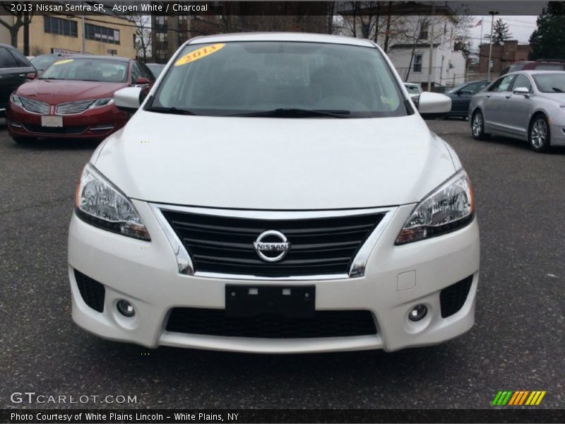 Aspen White / Charcoal 2013 Nissan Sentra SR