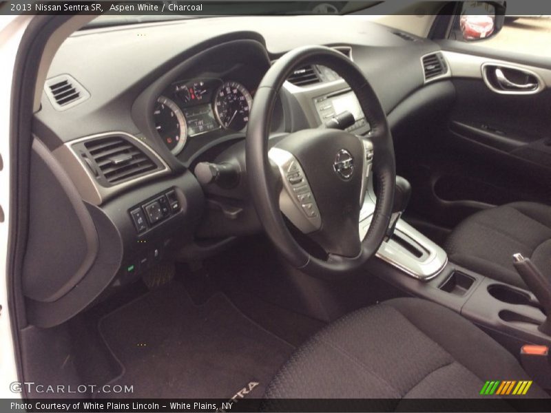 Aspen White / Charcoal 2013 Nissan Sentra SR