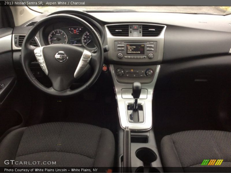 Aspen White / Charcoal 2013 Nissan Sentra SR
