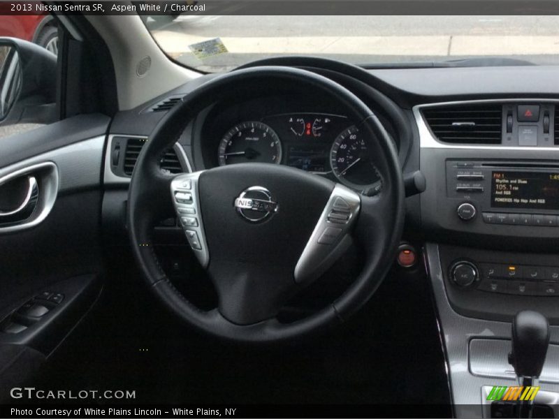 Aspen White / Charcoal 2013 Nissan Sentra SR