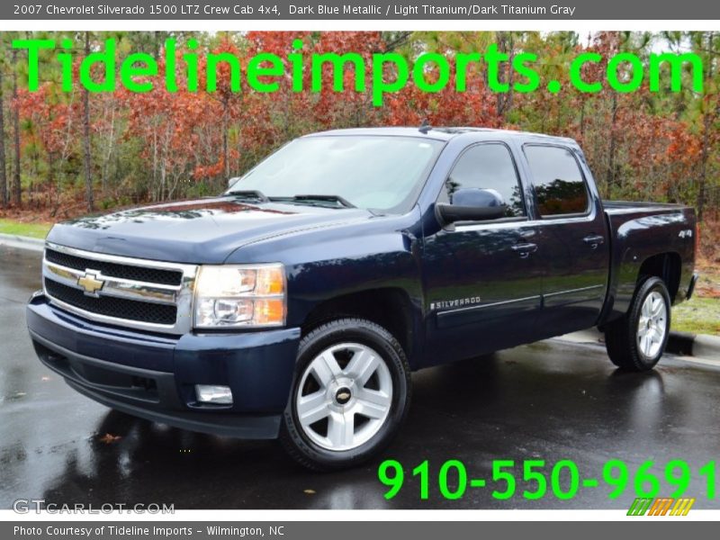 Dark Blue Metallic / Light Titanium/Dark Titanium Gray 2007 Chevrolet Silverado 1500 LTZ Crew Cab 4x4
