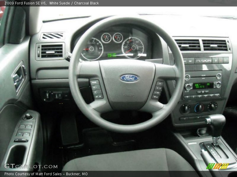 White Suede / Charcoal Black 2009 Ford Fusion SE V6