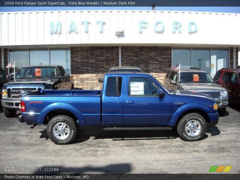 Vista Blue Metallic / Medium Dark Flint 2009 Ford Ranger Sport SuperCab