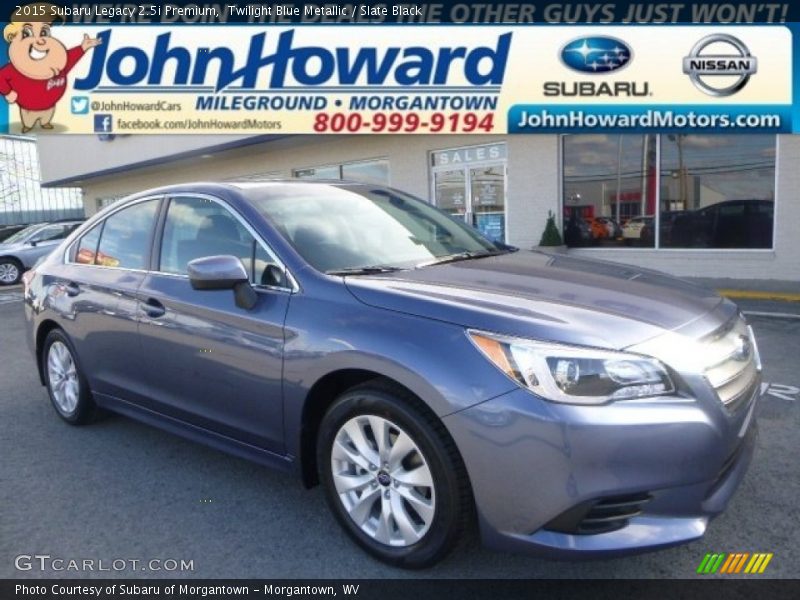 Twilight Blue Metallic / Slate Black 2015 Subaru Legacy 2.5i Premium