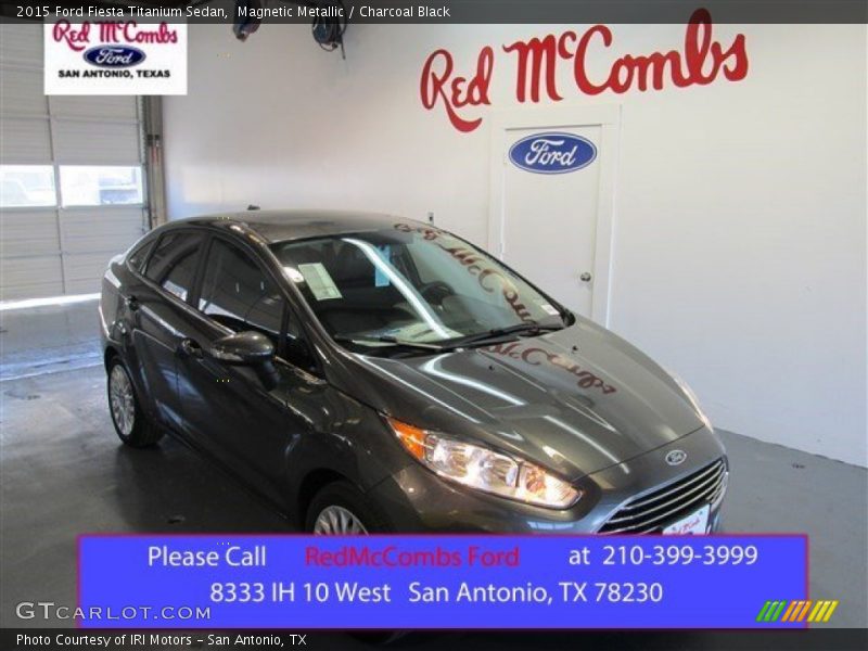 Magnetic Metallic / Charcoal Black 2015 Ford Fiesta Titanium Sedan