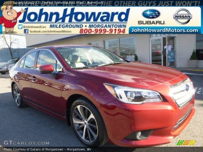 Venetian Red Pearl / Warm Ivory 2015 Subaru Legacy 2.5i Limited