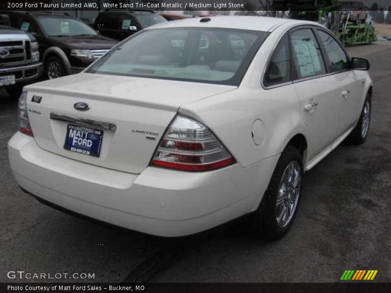 White Sand Tri-Coat Metallic / Medium Light Stone 2009 Ford Taurus Limited AWD