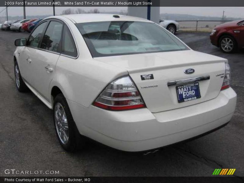 White Sand Tri-Coat Metallic / Medium Light Stone 2009 Ford Taurus Limited AWD