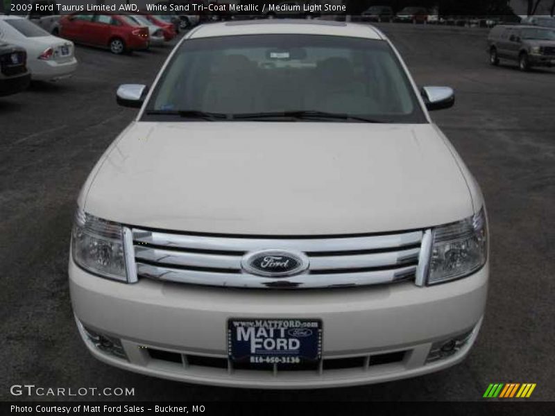 White Sand Tri-Coat Metallic / Medium Light Stone 2009 Ford Taurus Limited AWD