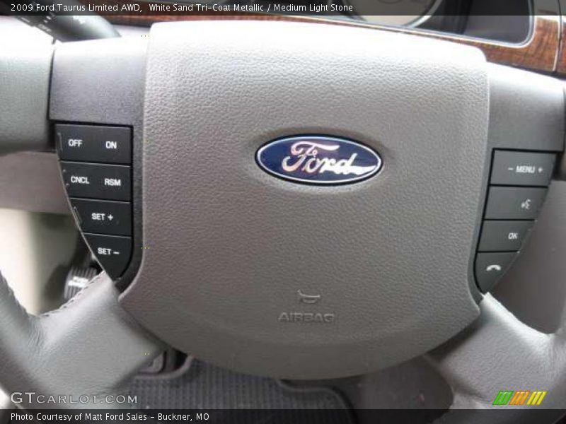 White Sand Tri-Coat Metallic / Medium Light Stone 2009 Ford Taurus Limited AWD