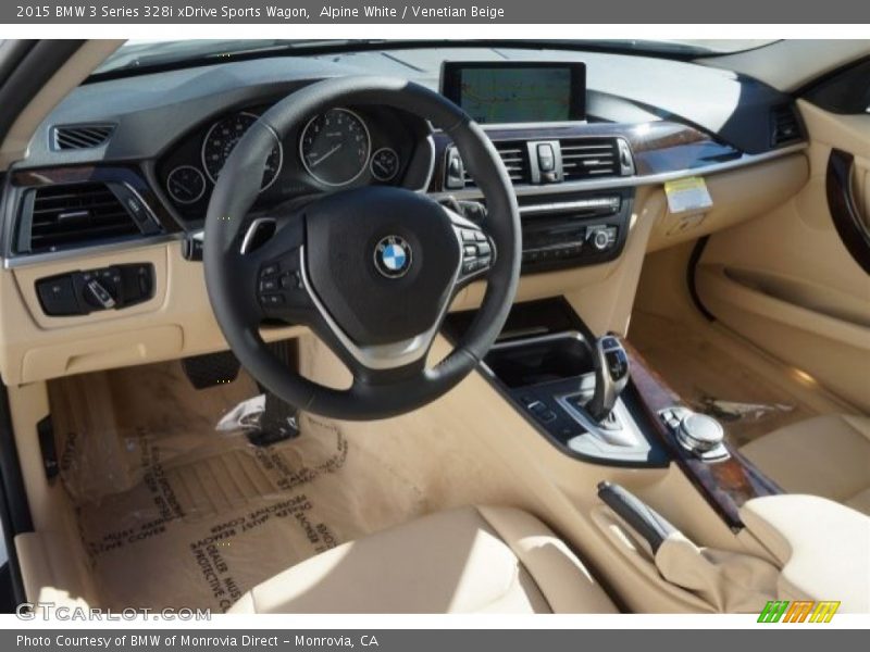 Alpine White / Venetian Beige 2015 BMW 3 Series 328i xDrive Sports Wagon