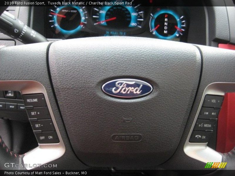 Tuxedo Black Metallic / Charcoal Black/Sport Red 2010 Ford Fusion Sport