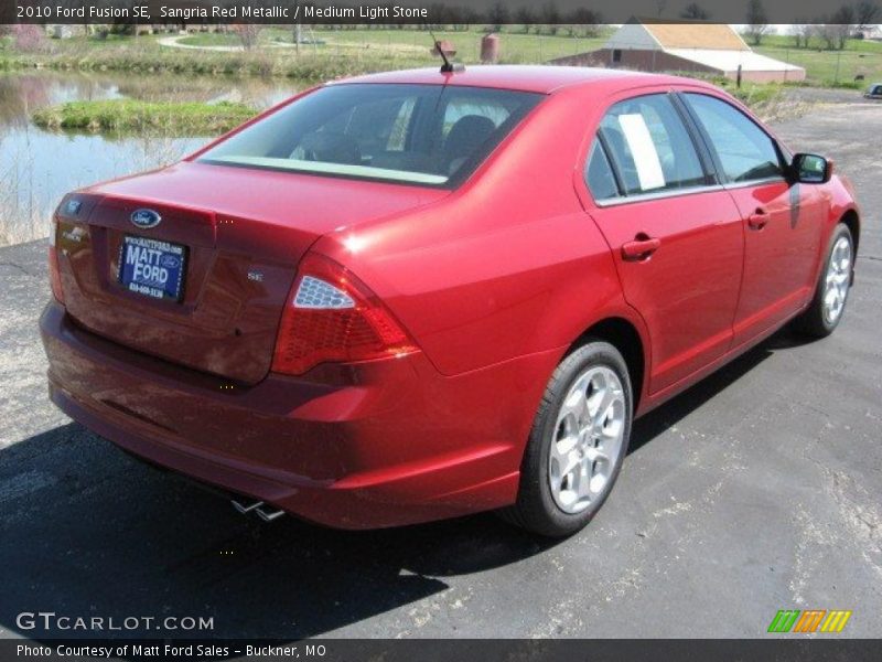 Sangria Red Metallic / Medium Light Stone 2010 Ford Fusion SE