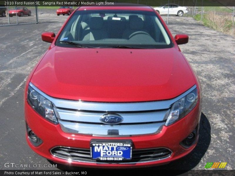 Sangria Red Metallic / Medium Light Stone 2010 Ford Fusion SE