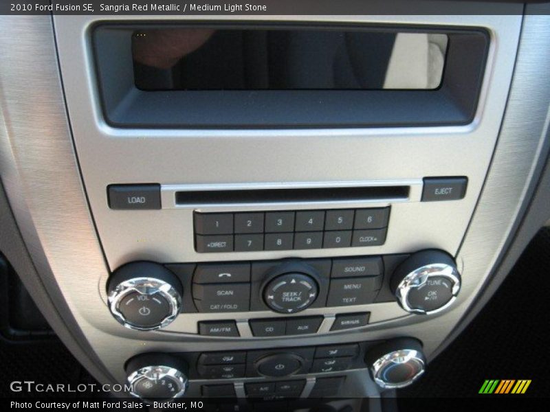 Sangria Red Metallic / Medium Light Stone 2010 Ford Fusion SE