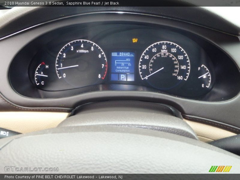 Sapphire Blue Pearl / Jet Black 2010 Hyundai Genesis 3.8 Sedan