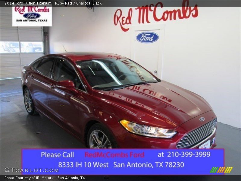 Ruby Red / Charcoal Black 2014 Ford Fusion Titanium