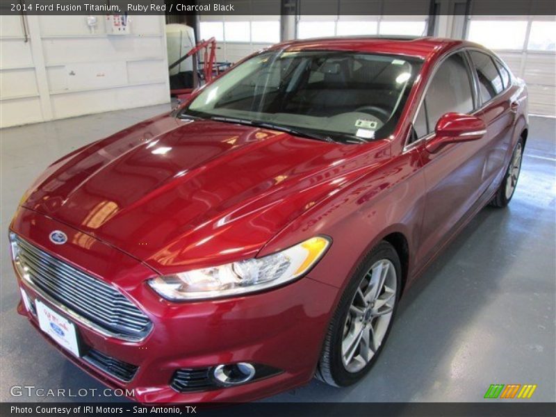 Ruby Red / Charcoal Black 2014 Ford Fusion Titanium
