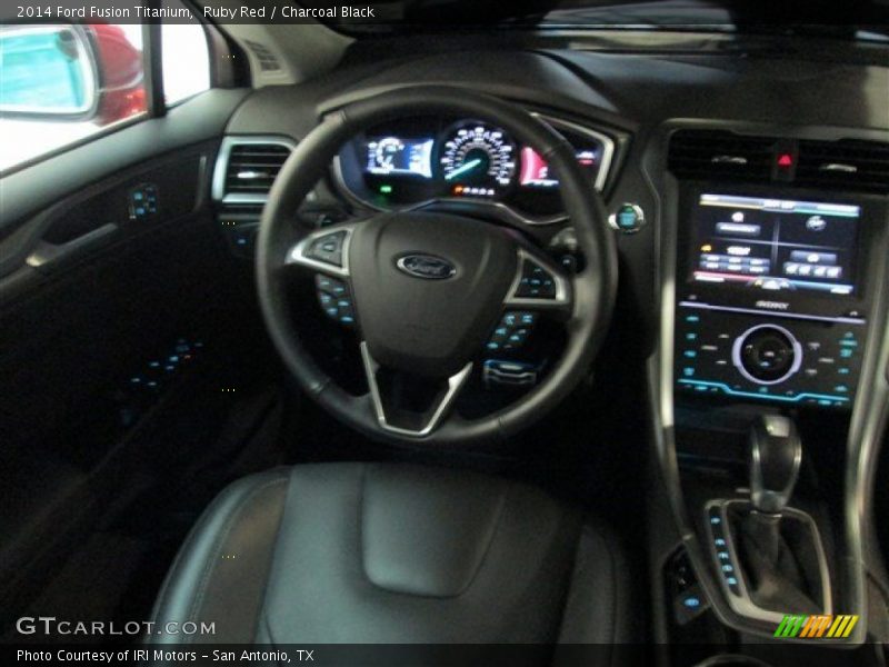Ruby Red / Charcoal Black 2014 Ford Fusion Titanium