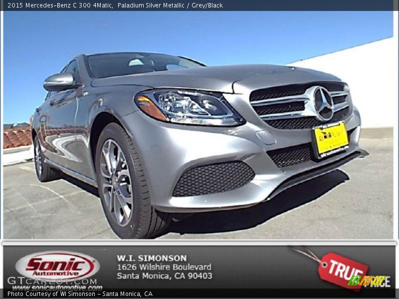 Paladium Silver Metallic / Grey/Black 2015 Mercedes-Benz C 300 4Matic