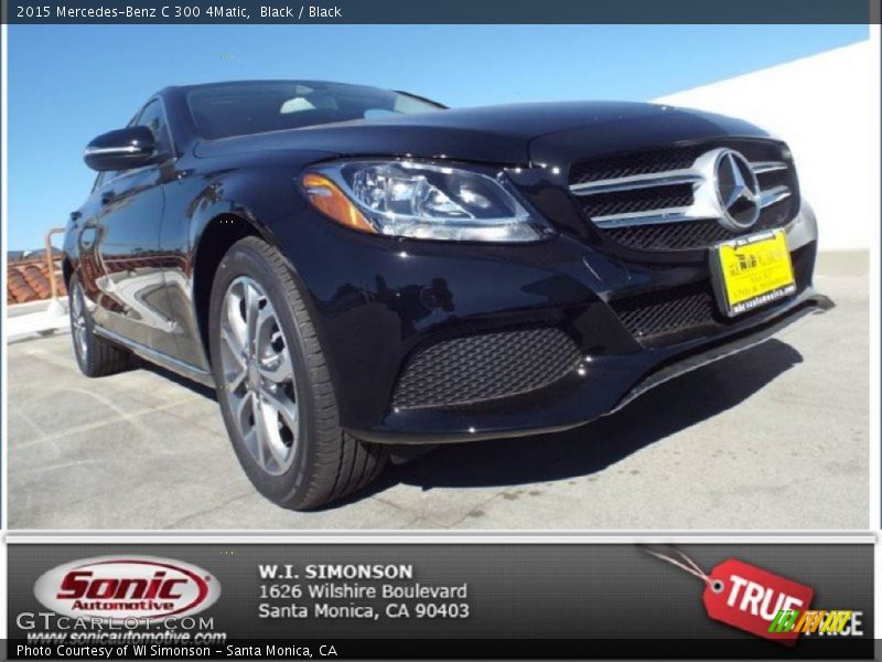 Black / Black 2015 Mercedes-Benz C 300 4Matic