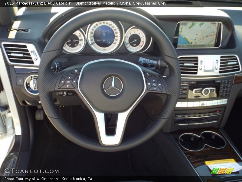 Diamond Silver Metallic / Crystal Grey/Seashell Grey 2015 Mercedes-Benz E 400 Cabriolet