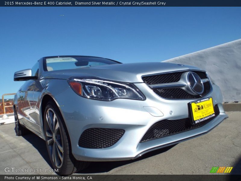 Diamond Silver Metallic / Crystal Grey/Seashell Grey 2015 Mercedes-Benz E 400 Cabriolet