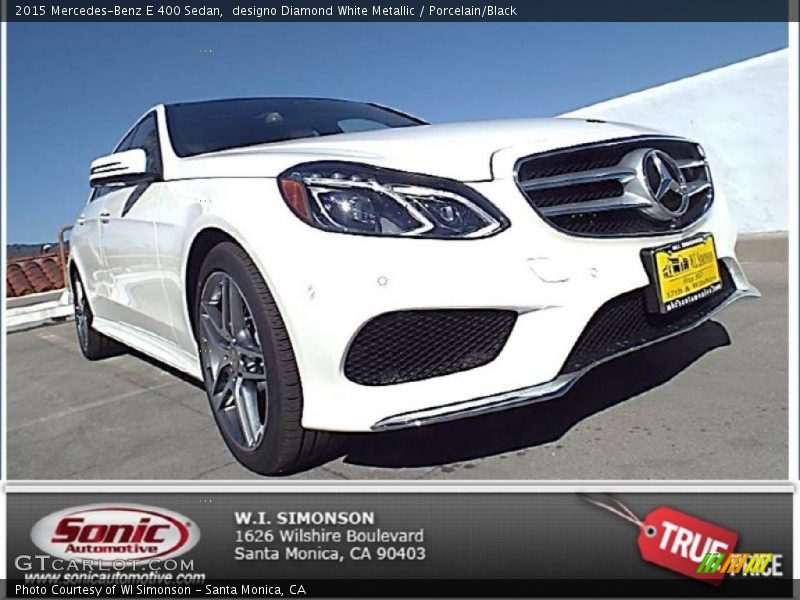 designo Diamond White Metallic / Porcelain/Black 2015 Mercedes-Benz E 400 Sedan