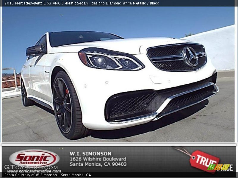 designo Diamond White Metallic / Black 2015 Mercedes-Benz E 63 AMG S 4Matic Sedan